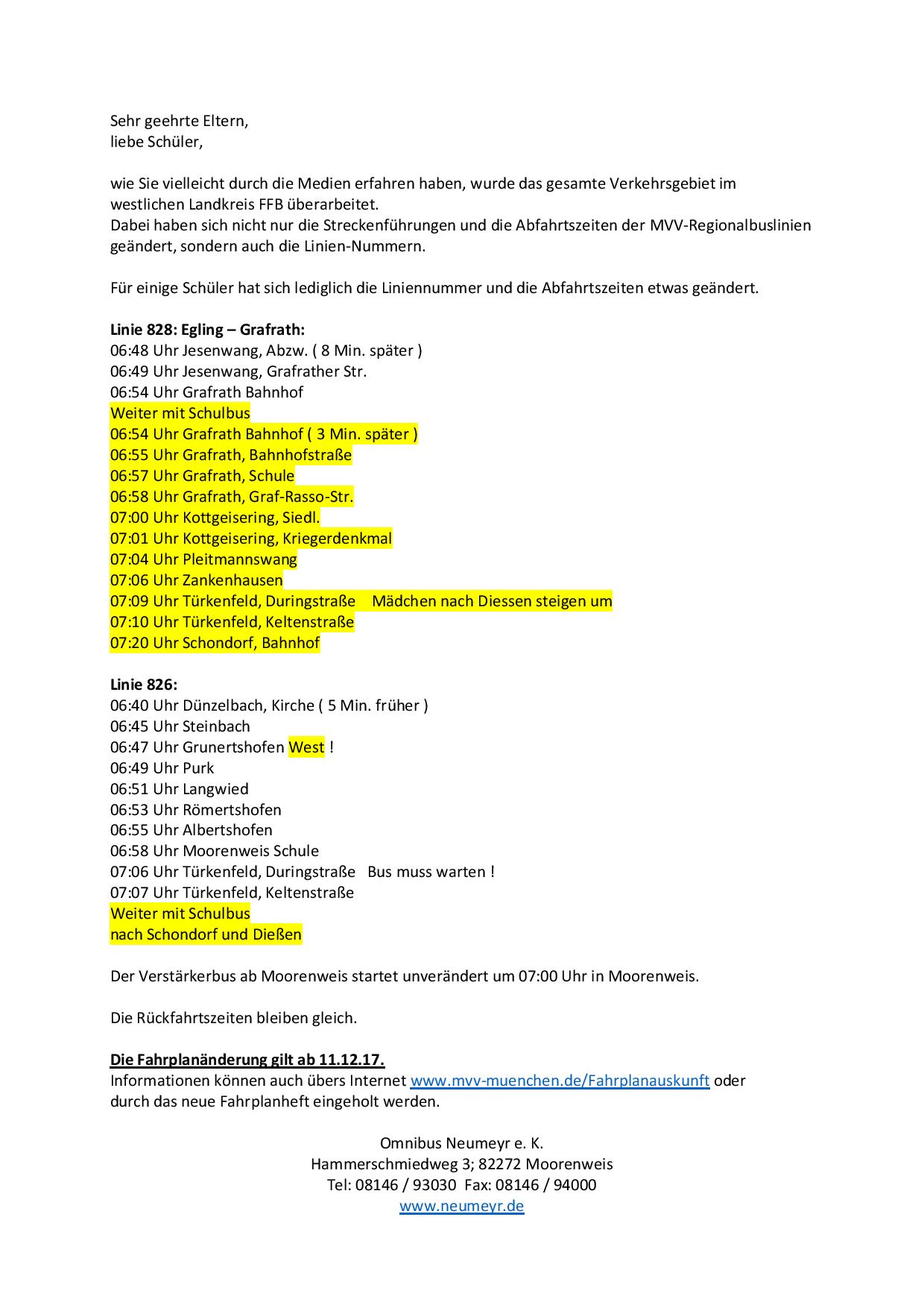 1718 Fahrplannderung